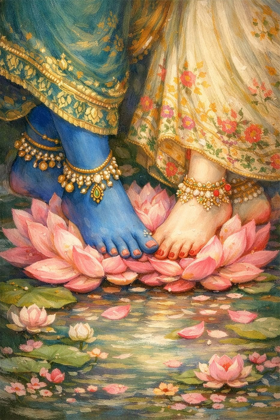 Radha Krishna Divine Lotus Feet 4 by ArtSoul